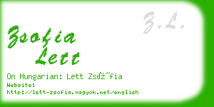 zsofia lett business card